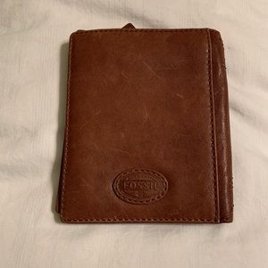 Fossil leather passport wallet